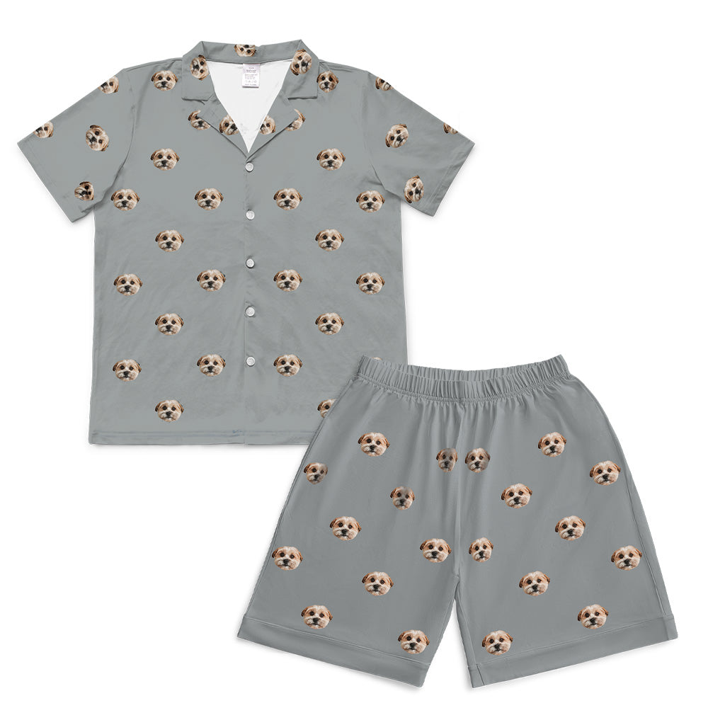 SlateGrayPajamaSet(Shirt&amp;Shorts)7-InchInseamShorts