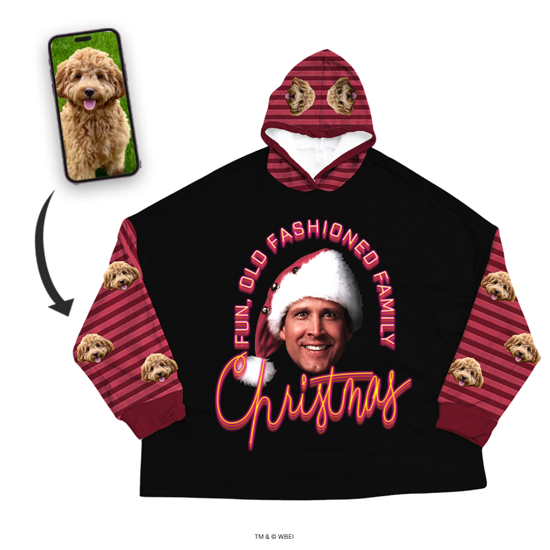 National Lampoon's Christmas Vacation Fleece Blanket Hoodie With Your Pet's Face