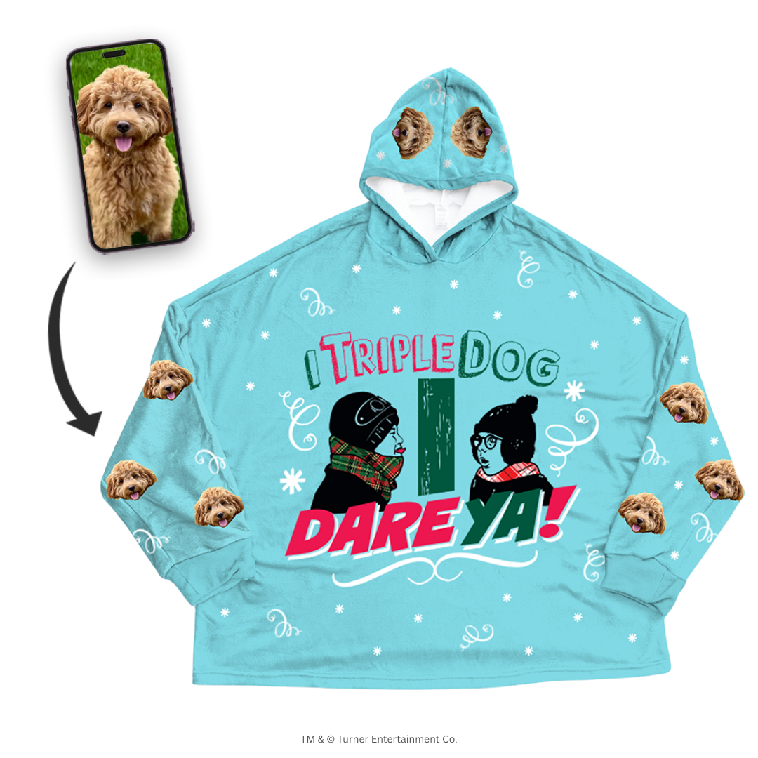 A Christmas Story Fleece Blanket Hoodie With Your Pet's Face