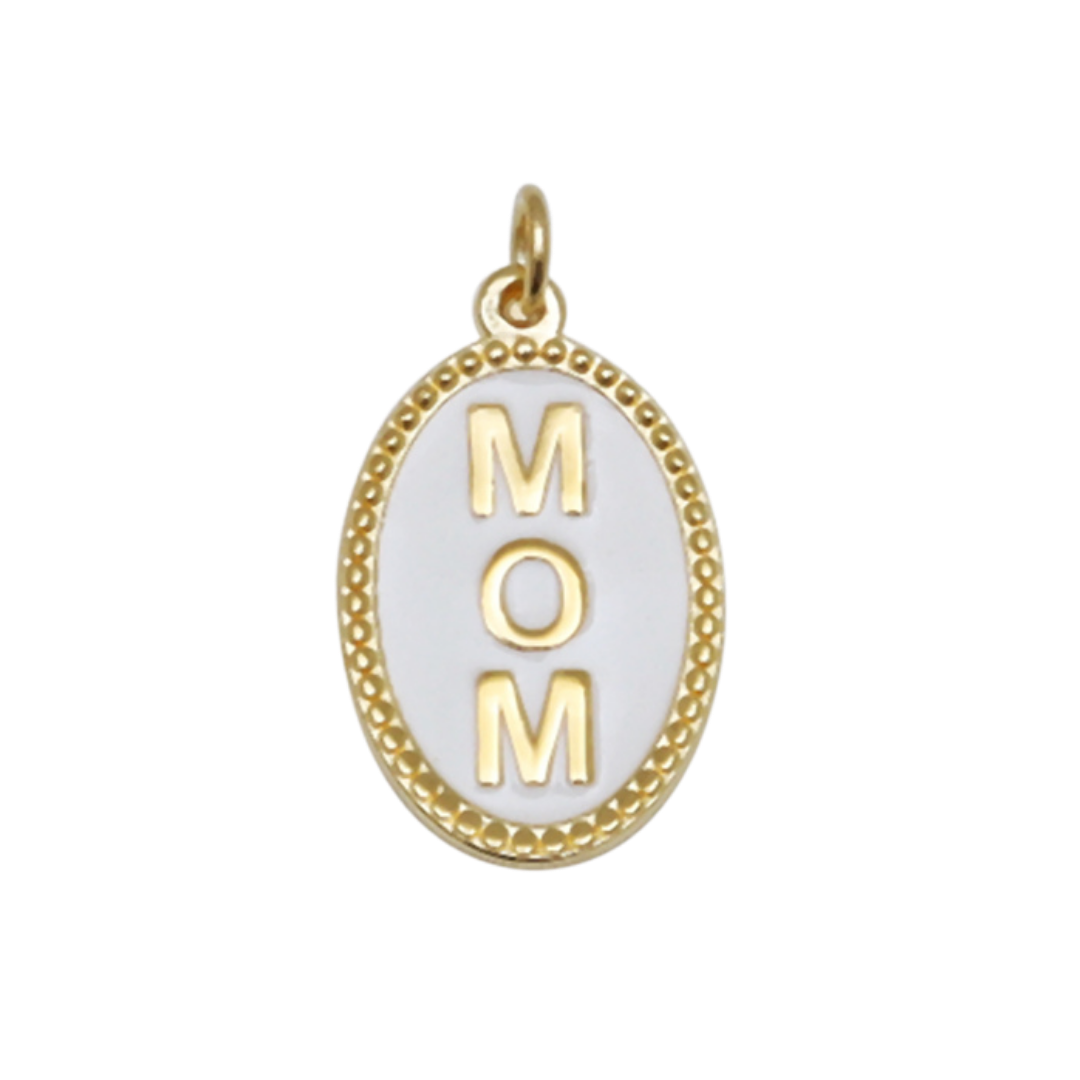 Mom Oval Medallion with White Fill