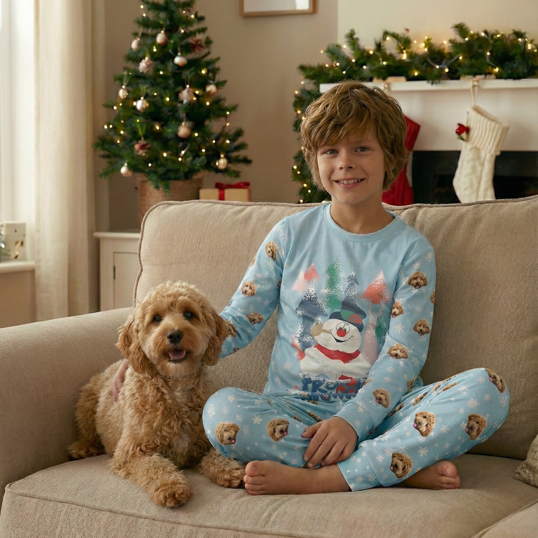 Frosty The Snowman Jogger Pajamas With Your Pet's Face