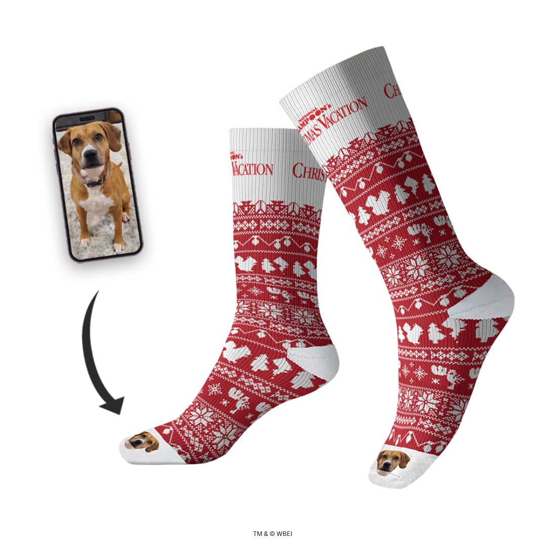 National Lampoon's Christmas Vacation Socks With Your Pet's Face