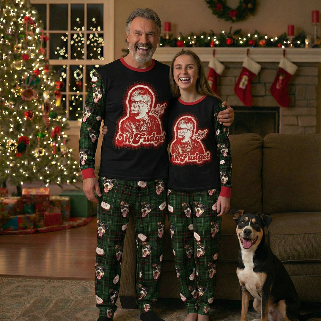 A Christmas Story Jogger Pajamas With Your Pet's Face