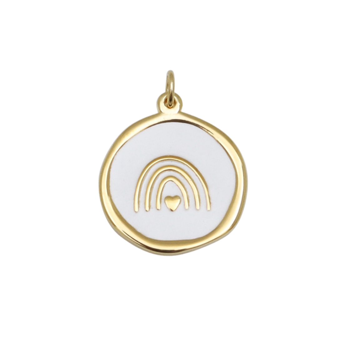 Rainbow Medallion with White Fill