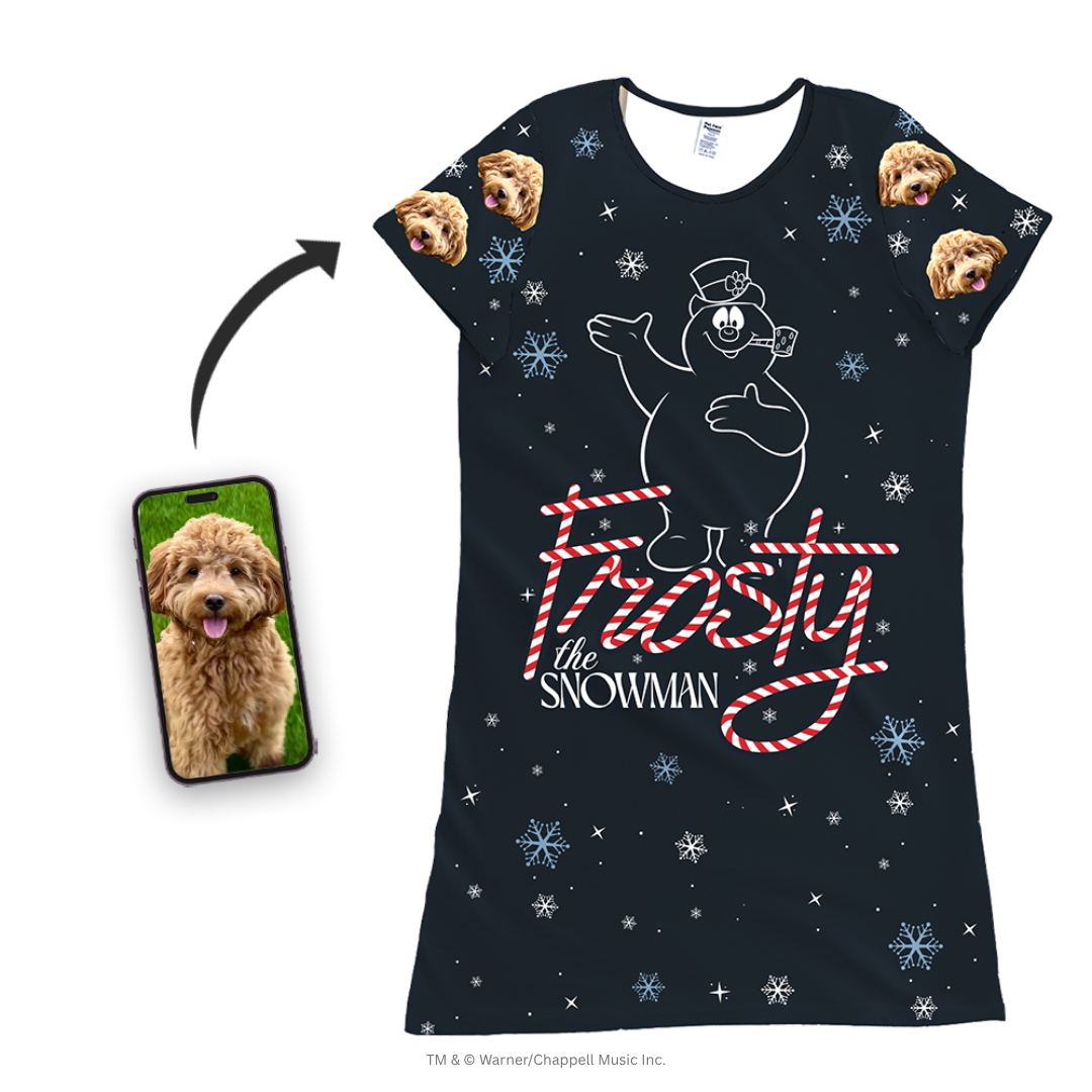 Frosty The Snowman Christmas Nightgown Pajamas With Your Pet's Face