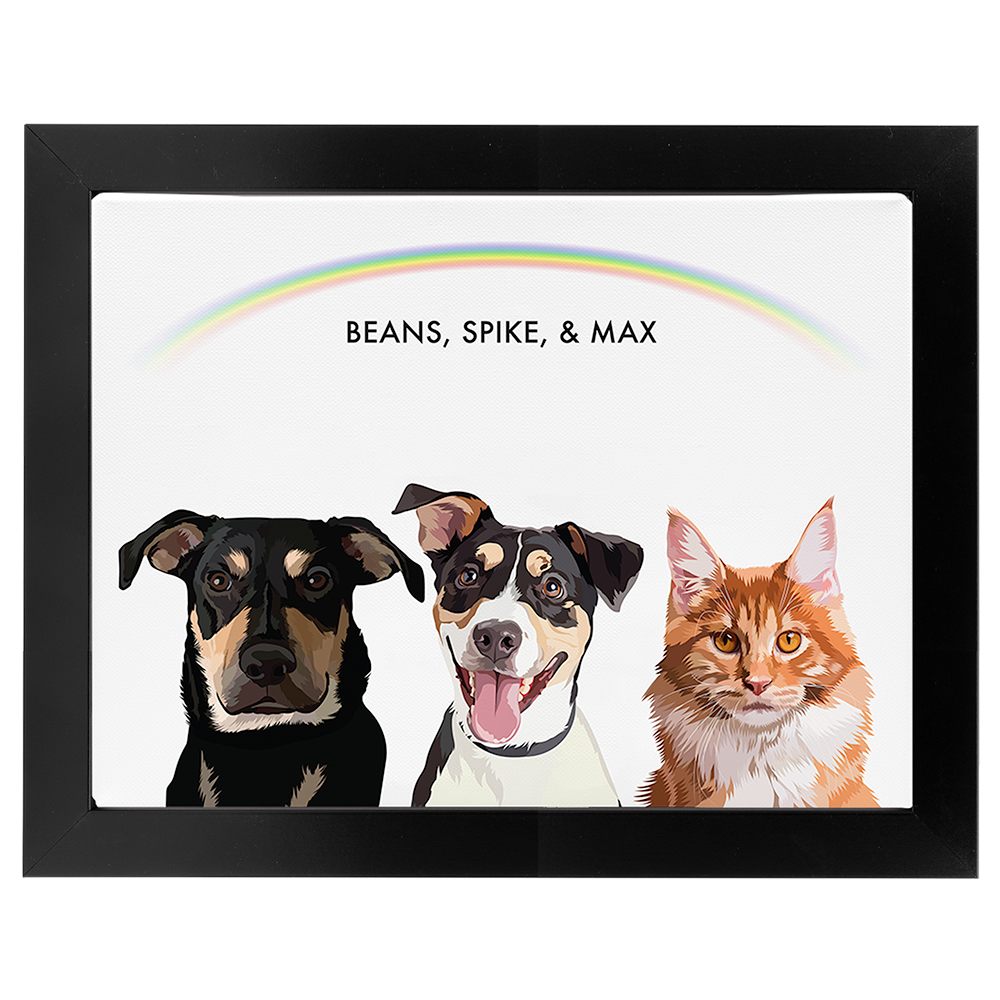 RainbowGalleryPaperFramedBlack3Pets