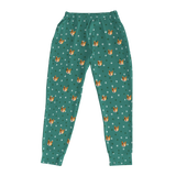 These are jogger pajama pants in a Green Paws print with repeating pet faces on them[JoggerPajamaPants]
