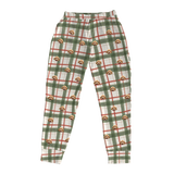 These are jogger pajama pants in a Light Christmas Flannel print with repeating pet faces on them[JoggerPajamaPants]