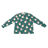 This is a long sleeve pajama shirt in a Santa print with repeating pet faces on it[LongSleevePajamaShirt]