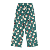 These are pajama pants in a Santa print with repeating pet faces on them[SantaPajamaPants]