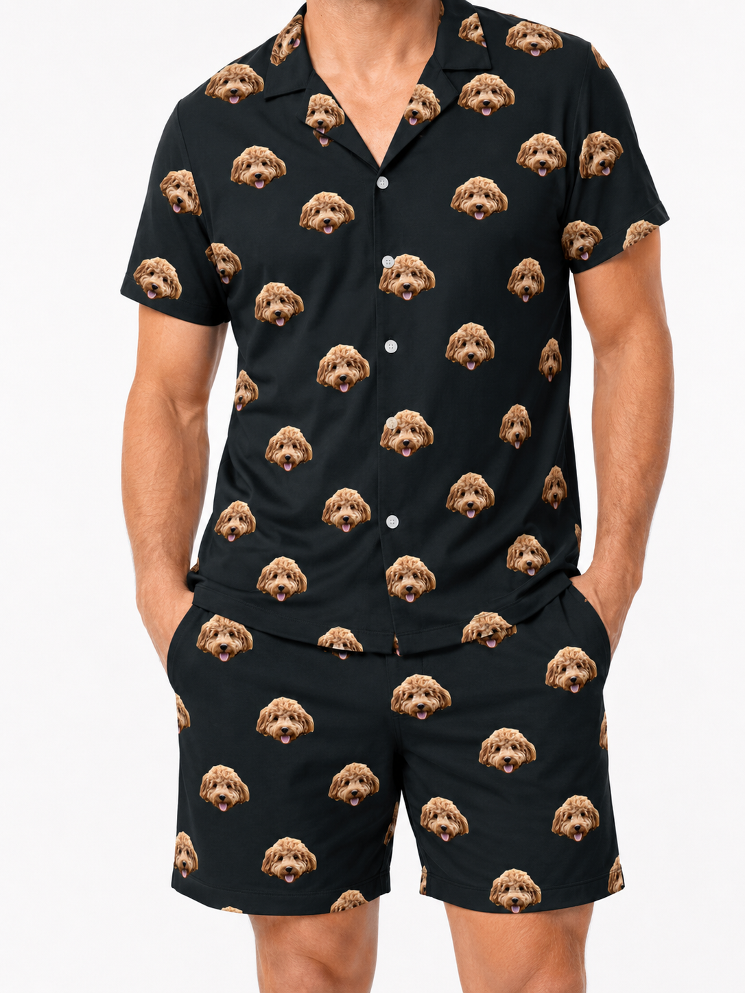 Adult Custom Pet Face Pajamas - Black