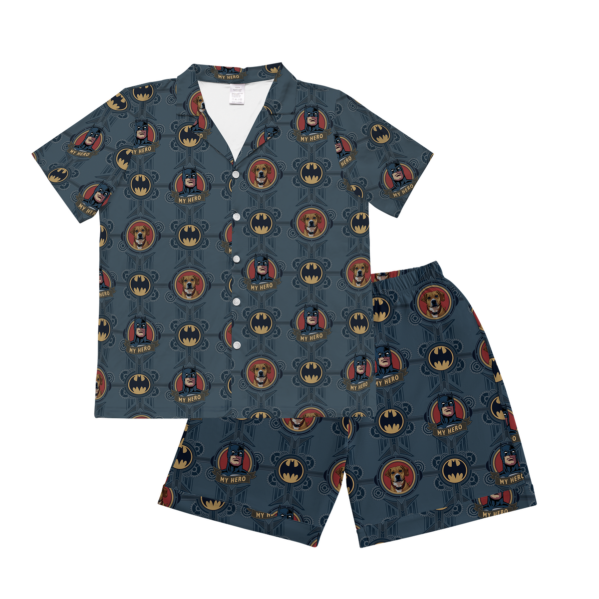 Pajama set with batman pattern on a white background[DarkKnight]