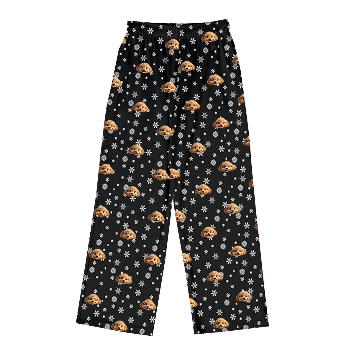 BlackandWhiteSnowflakesPajamaPants