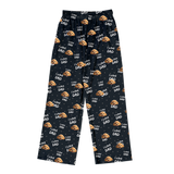 These are pajama pants in a black color with repeating pet faces on them[ILoveDadPajamaPants]