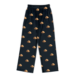 Children's pajama pants with cartoon dog pattern on a black background[BlackPajamaPants]