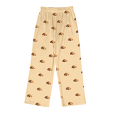 Children's pajama pants with cartoon dog pattern on a butter yellow background[ButterYellowPajamaPants]