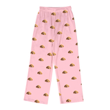 Children's pajama pants with cartoon dog pattern on a pink background[PinkDreamPajamaPants]