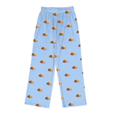 Children's pajama pants with cartoon dog pattern on a sky blue background[SkyBluePajamaPants]