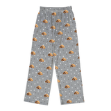 Children's pajama pants with cartoon dog paws pattern on a gray background[SlateGrayPawsPajamaPants]