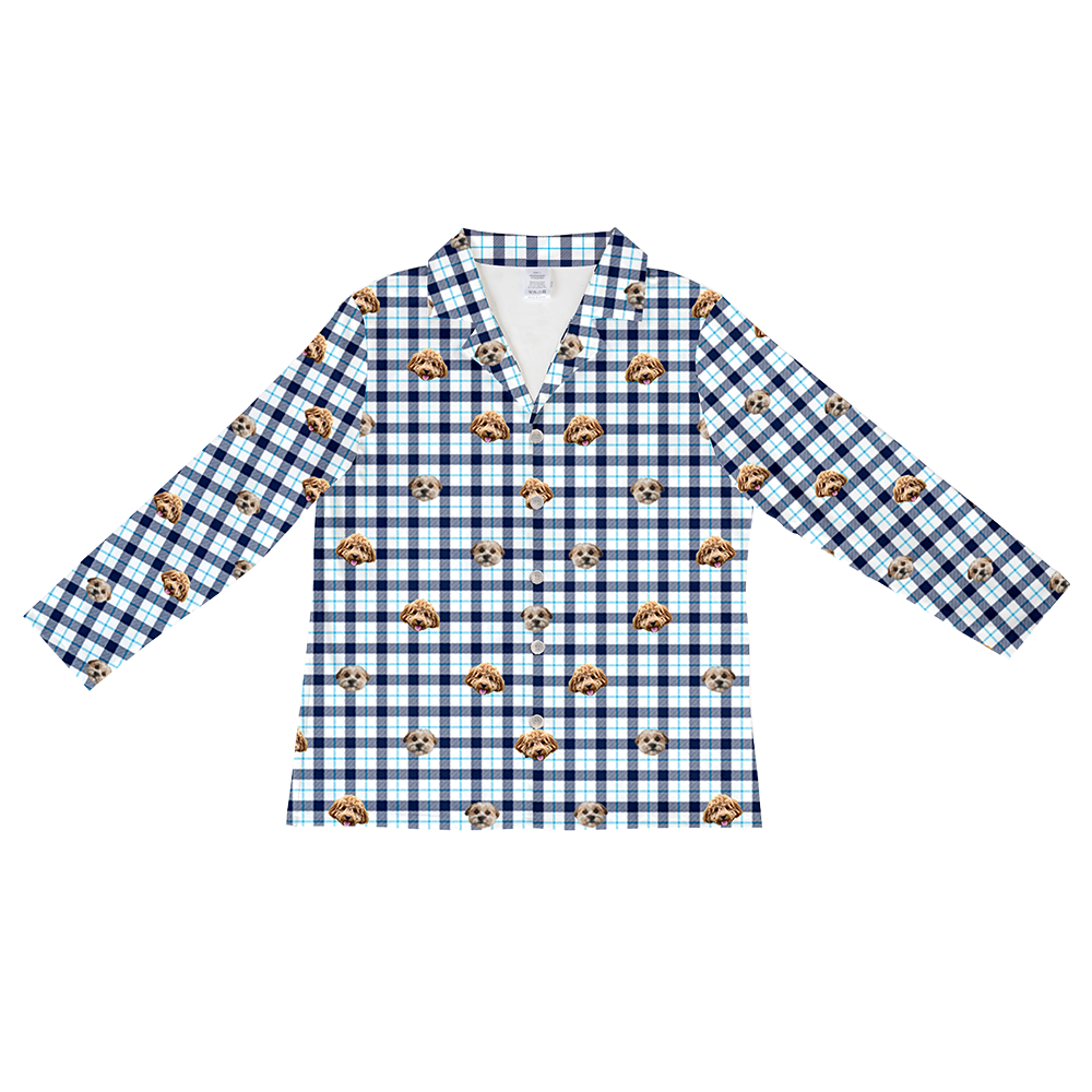 BluePlaidPajamaShirtOnly2PetImages(+$4.00)