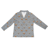 SlateGrayPawsLongSleevePajamaShirtOnly2Pets