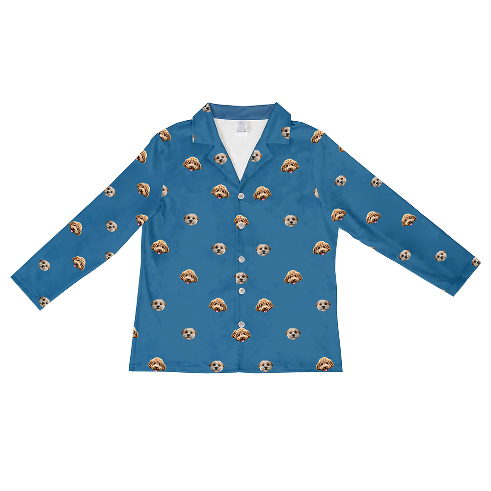 SolidBluePajamaShirtOnly2Pets