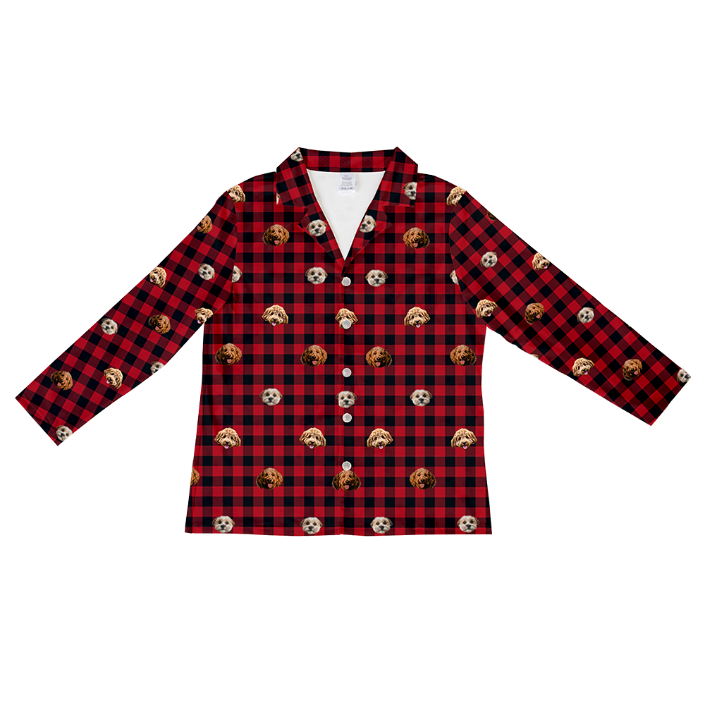 BuffaloPlaidLongSleevePajamaShirtOnly3PetImages