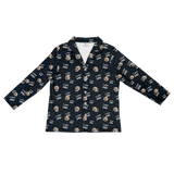 These are pajama long sleeve shirt in a I Love Dad print with repeating pet faces on them[ILoveDadLongSleevePajamaShirt]
