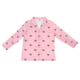 These are pajama long sleeve shirt in a pink color with repeating pet faces on them[PinkDreamLongSleevePajamaShirt($53.00)]