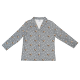 SlateGrayPawsLongSleevePajamaShirt1Pet