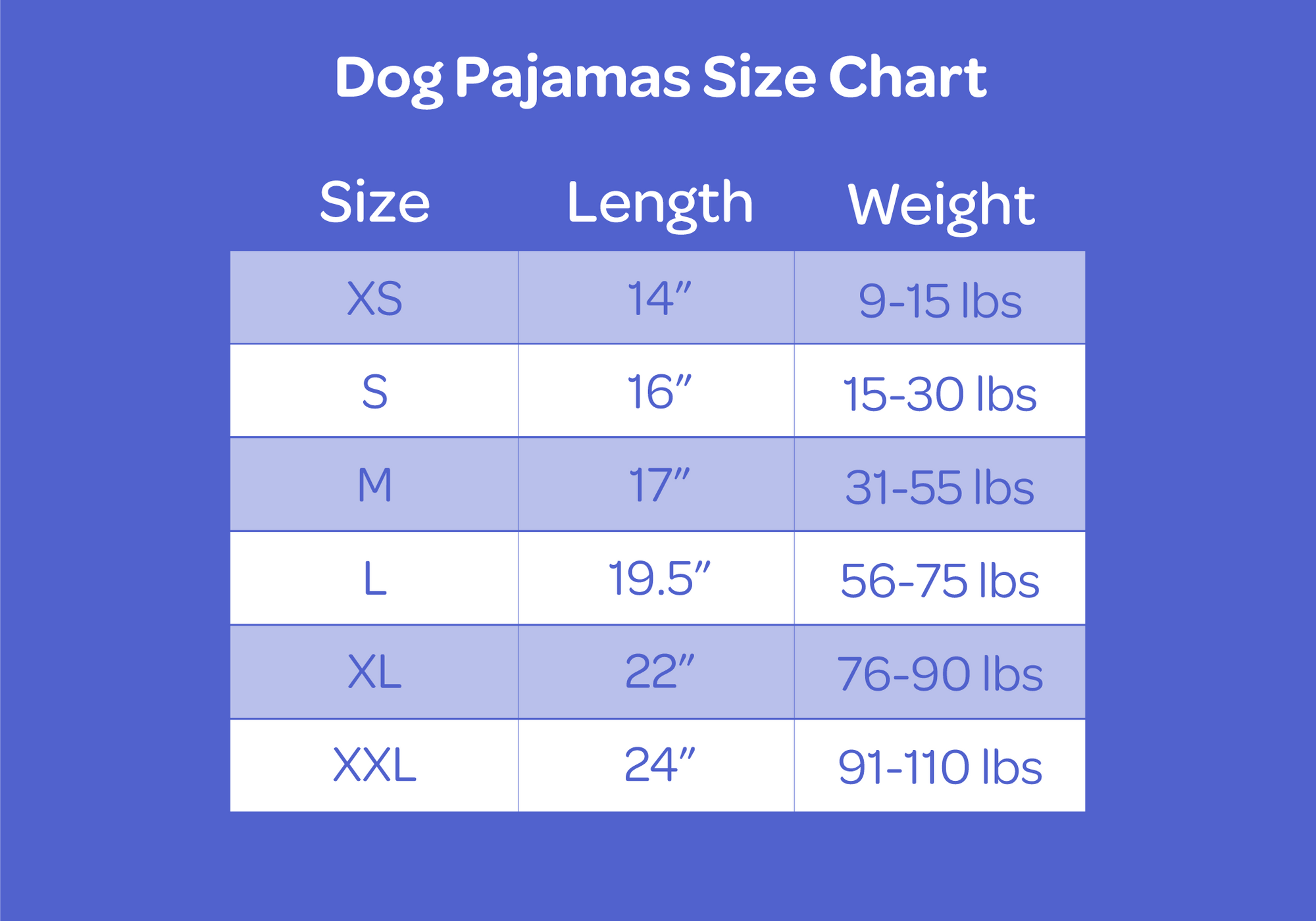 Size chart