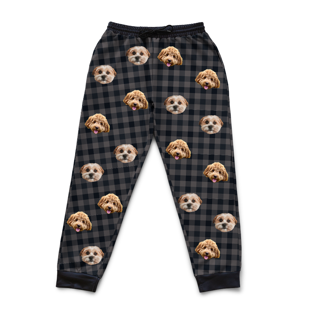 BlackCharcoalPlaidSweatpants2Pets