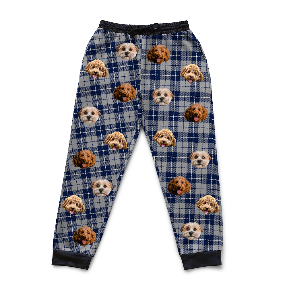 Silver&amp;NavyPlaidSweatpants2Pets