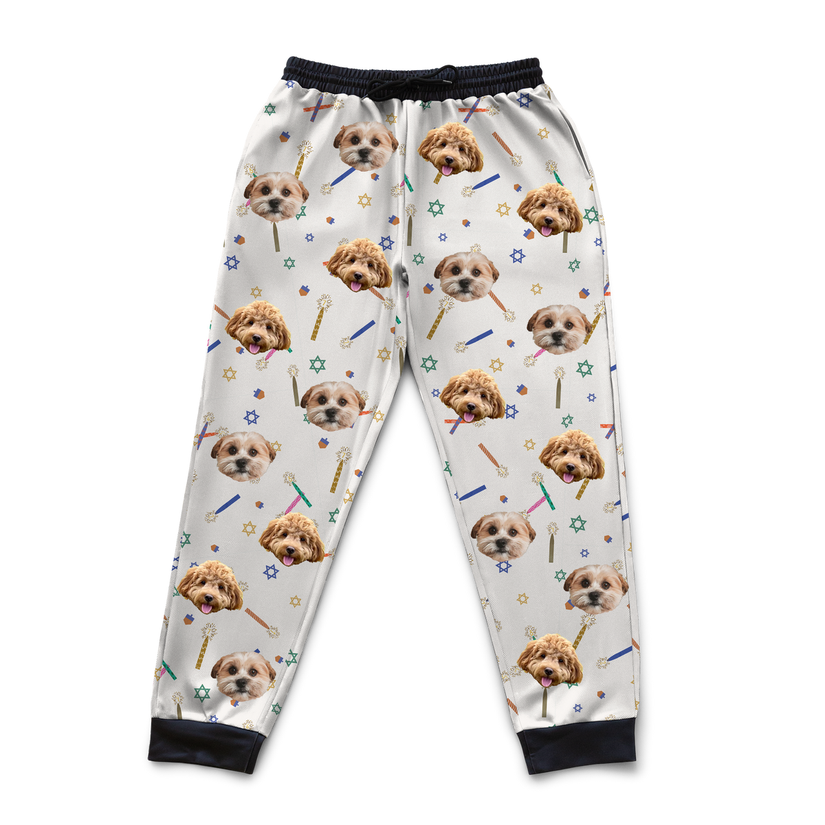 Customized Pet Face Sweatpants - 2 Pets