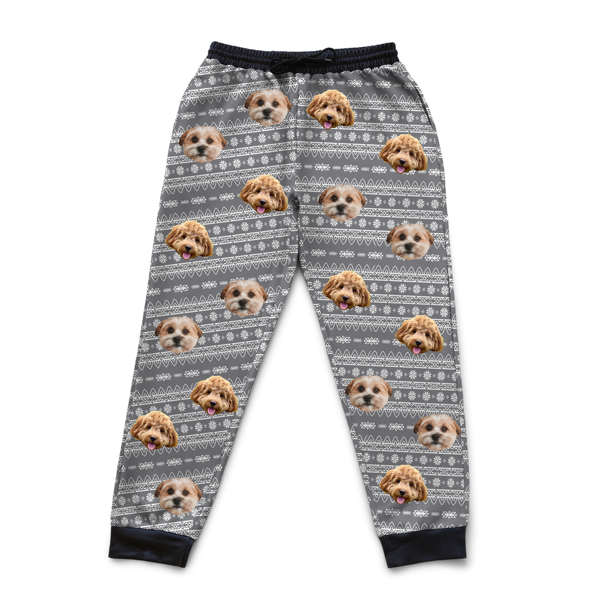 Customized Pet Face Sweatpants - 2 Pets