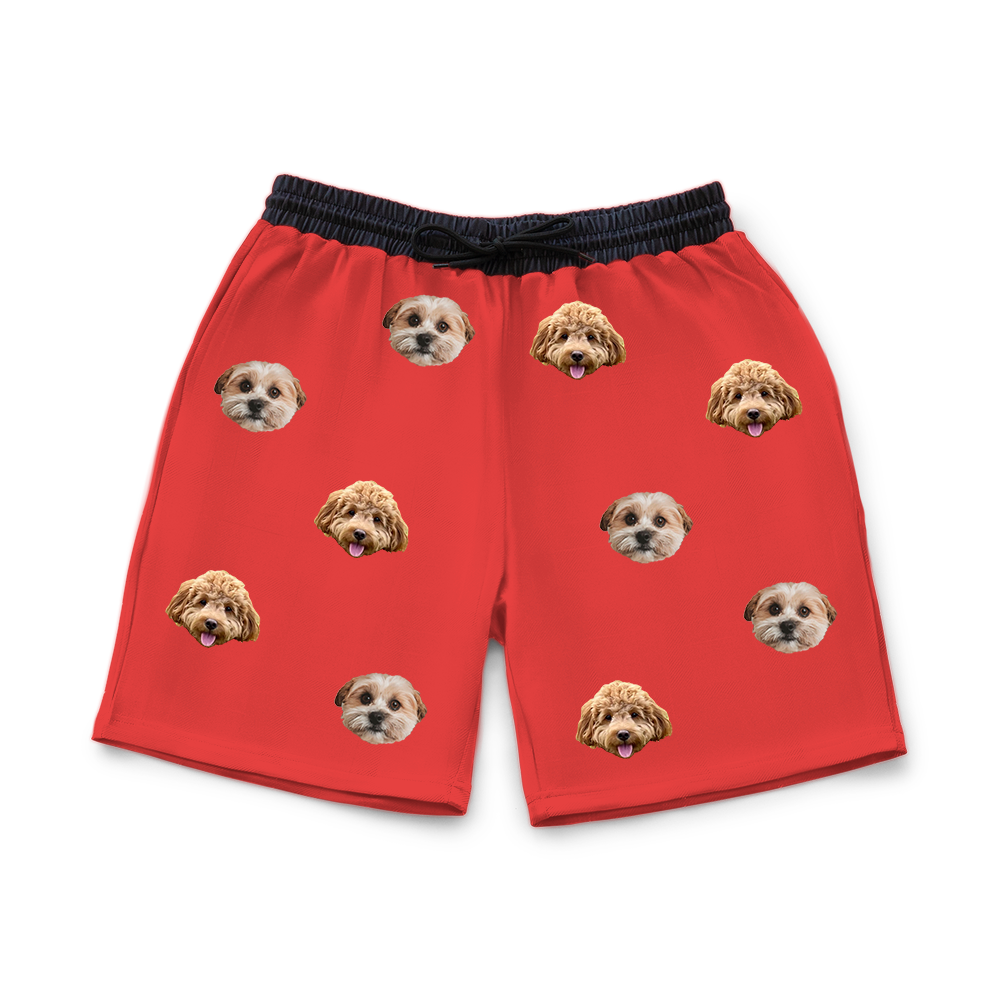 SolidRedSweatshorts2Pets