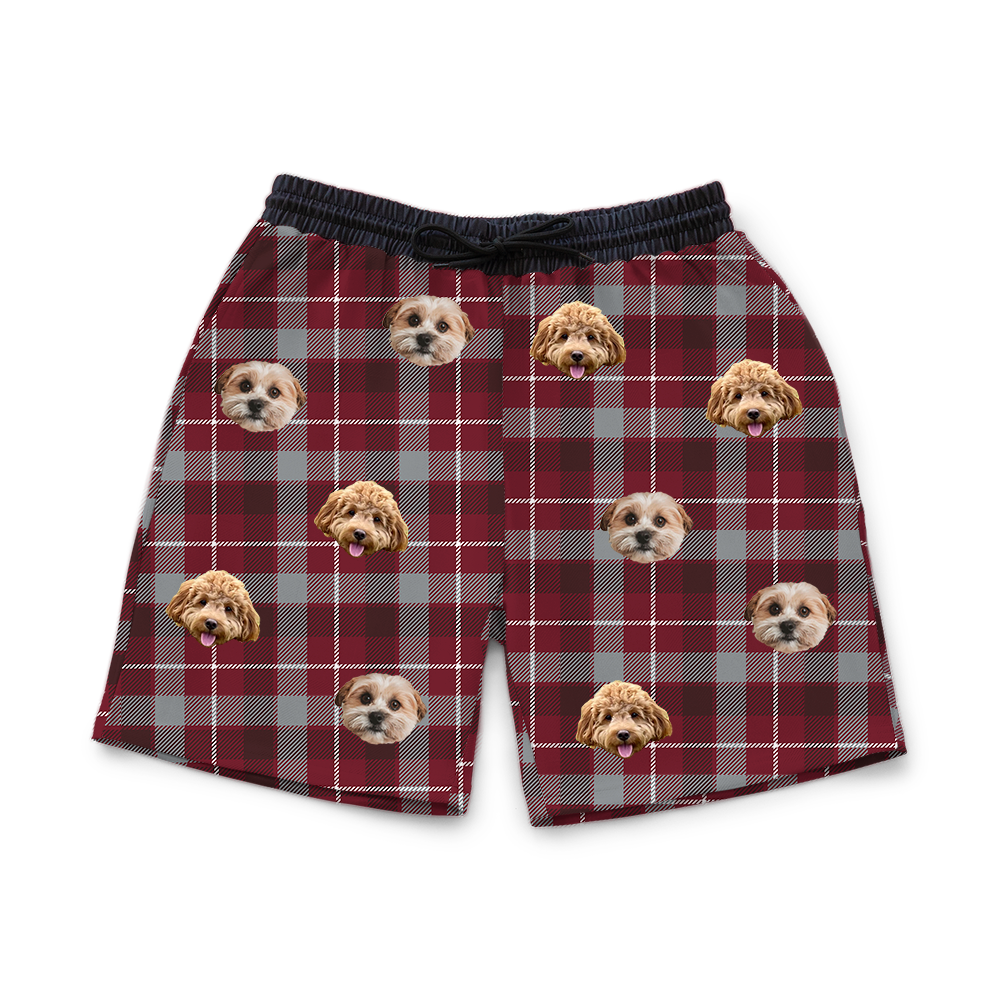 SweatshortsRed&amp;GrayPlaid2PetImages(+$4.00)