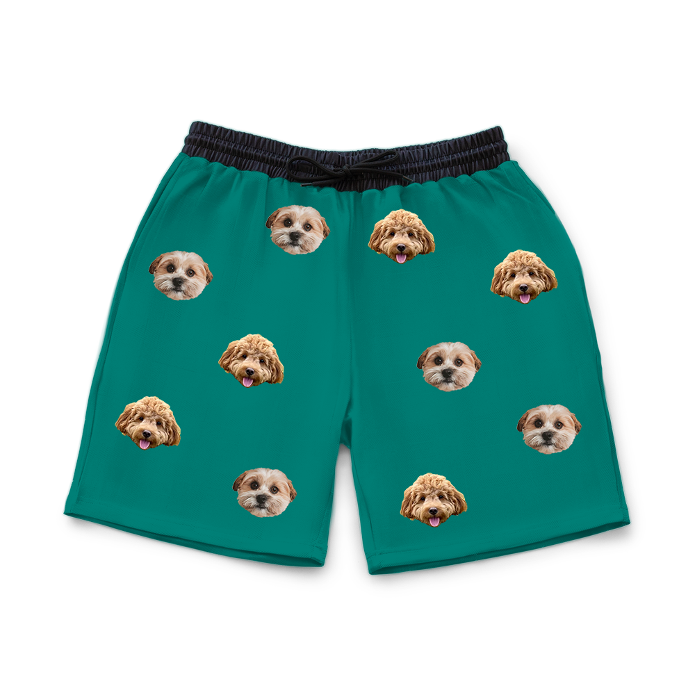 SolidGreenSweatshorts2Pets