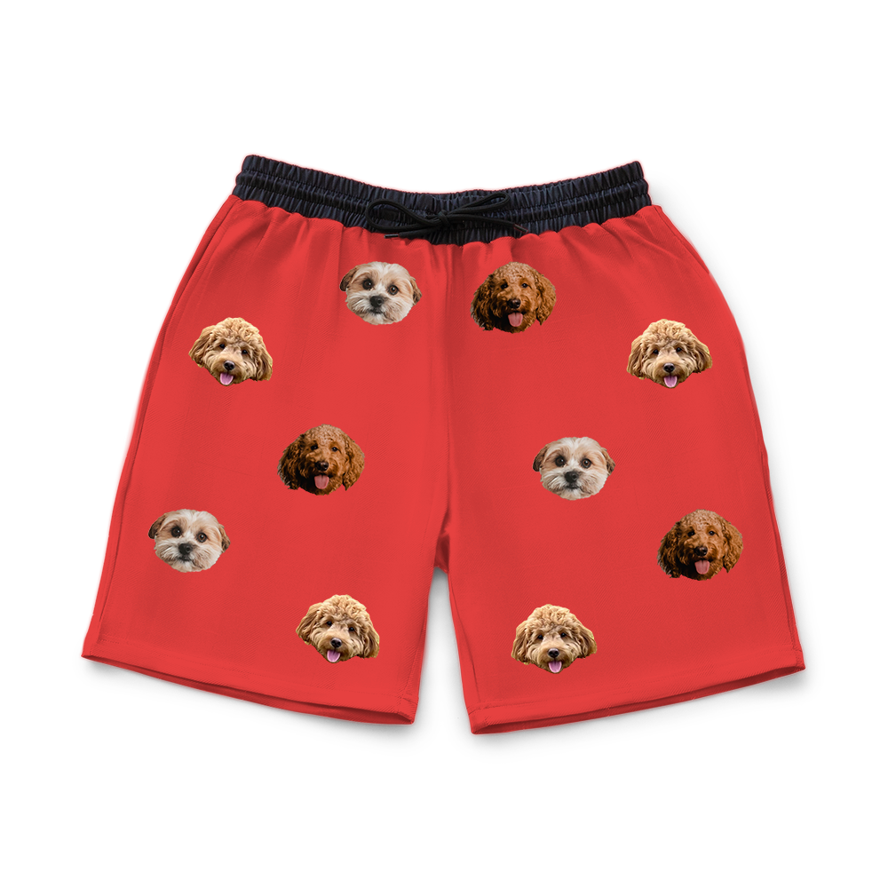 SolidRedSweatshorts3Pets