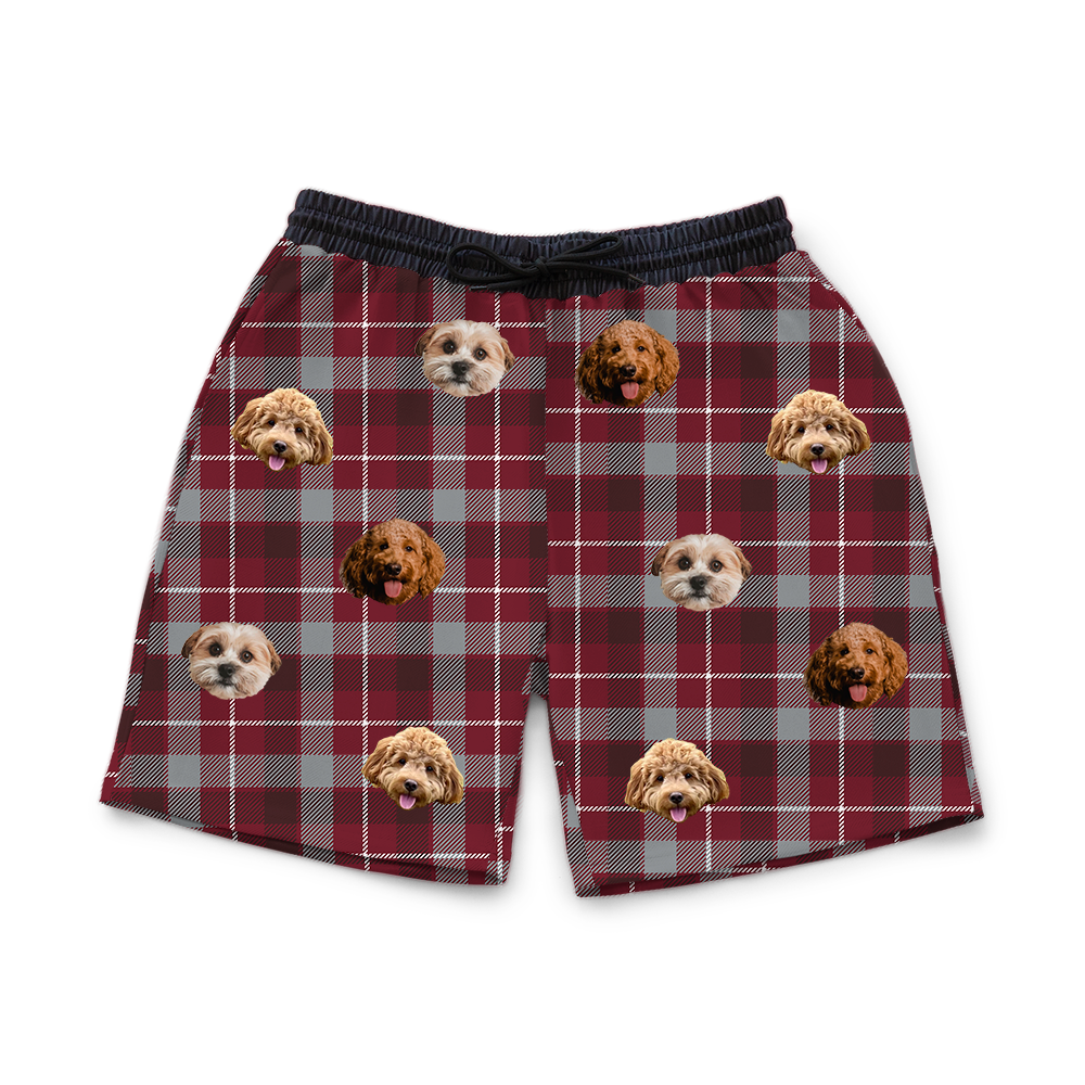 Red&amp;GrayPlaidSweatshorts3Pets