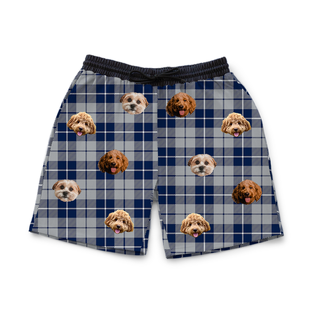 SweatshortsSilver&amp;NavyPlaid3PetImages(+$8.00)