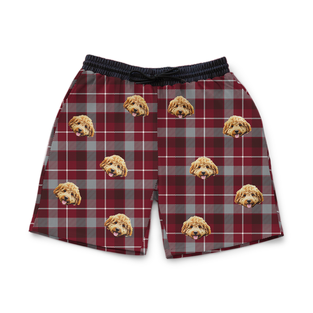 SweatshortsRed&amp;GrayPlaid1PetImage