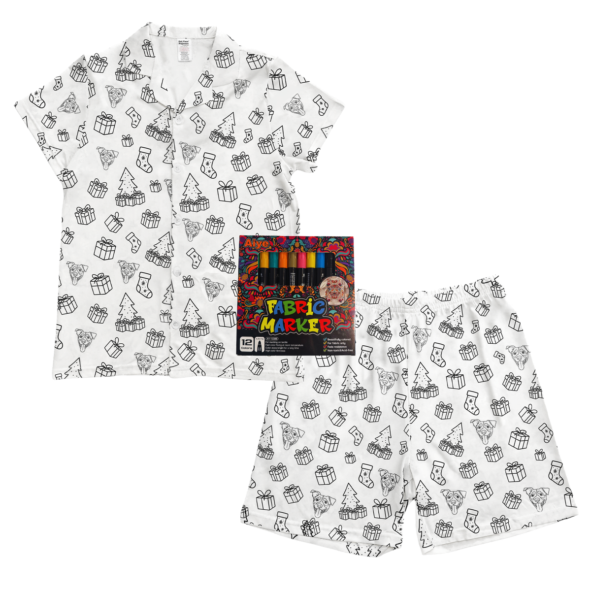 GiftWrappedShortSleevePajamaShirt&ShortsSet