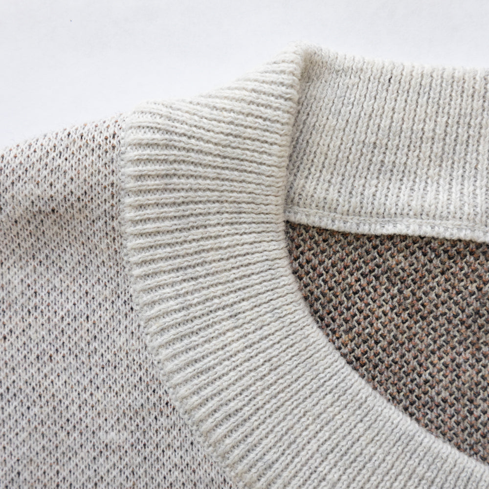 Neck close up of the knit sweater