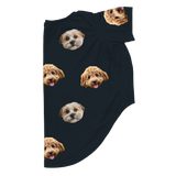 Black dog pajama with repeating pet faces on them[Black2Pets]