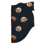 Black dog pajama with repeating pet faces on them[Black3Pets]