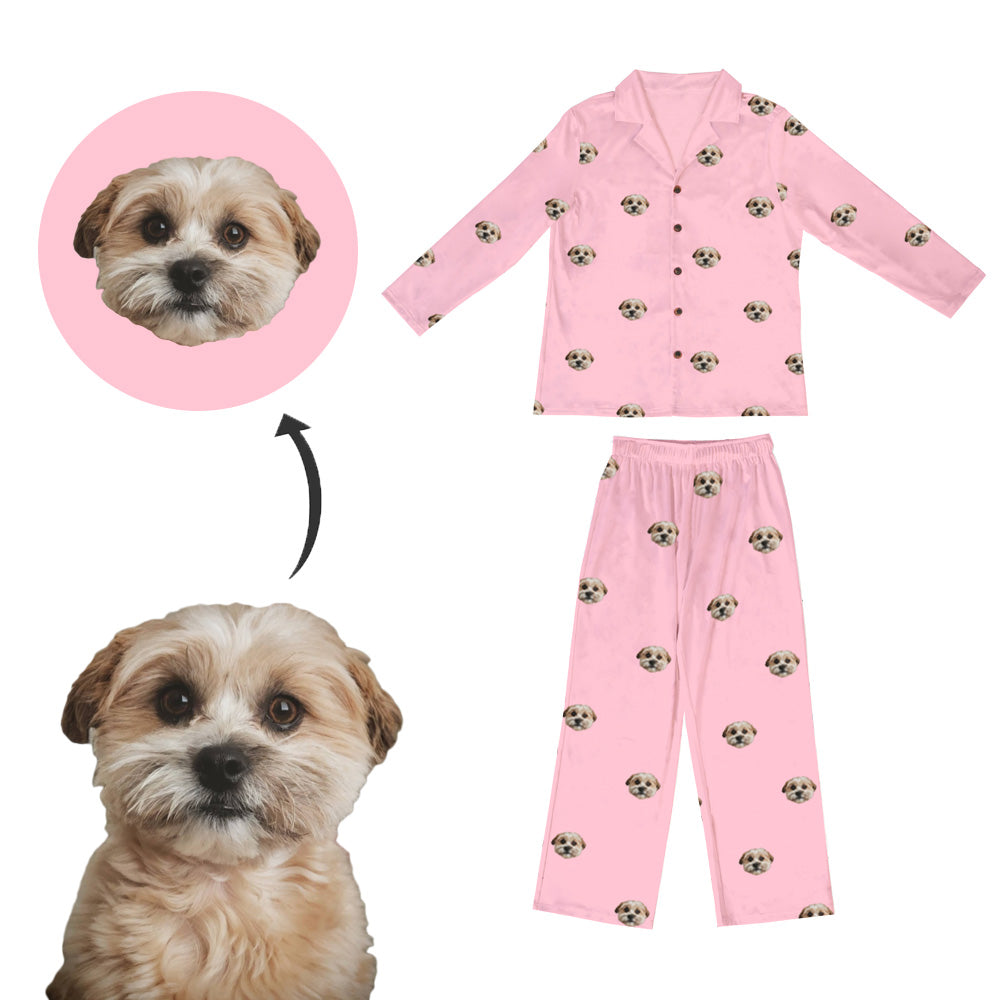 Family Matching Orange Pajamas Set with Pet Dog Clothes