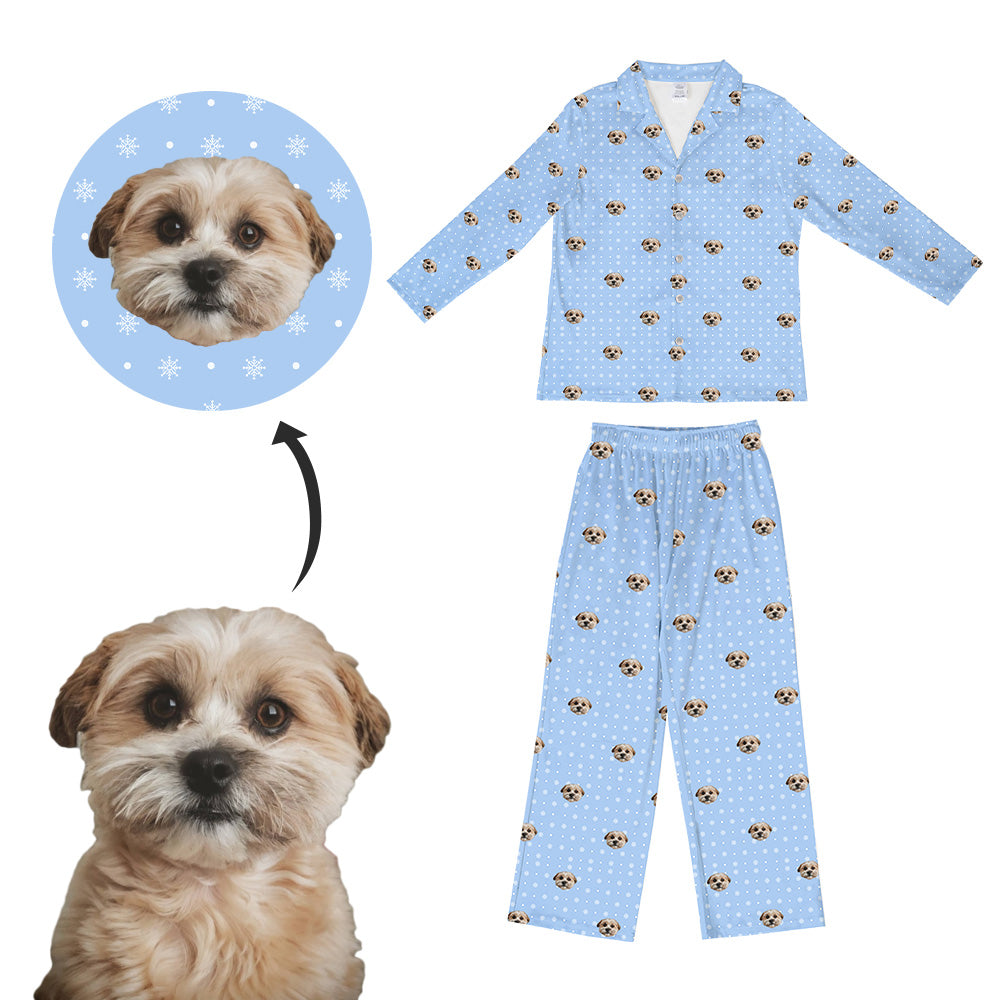 Kids Custom Pet Face Pajamas Long