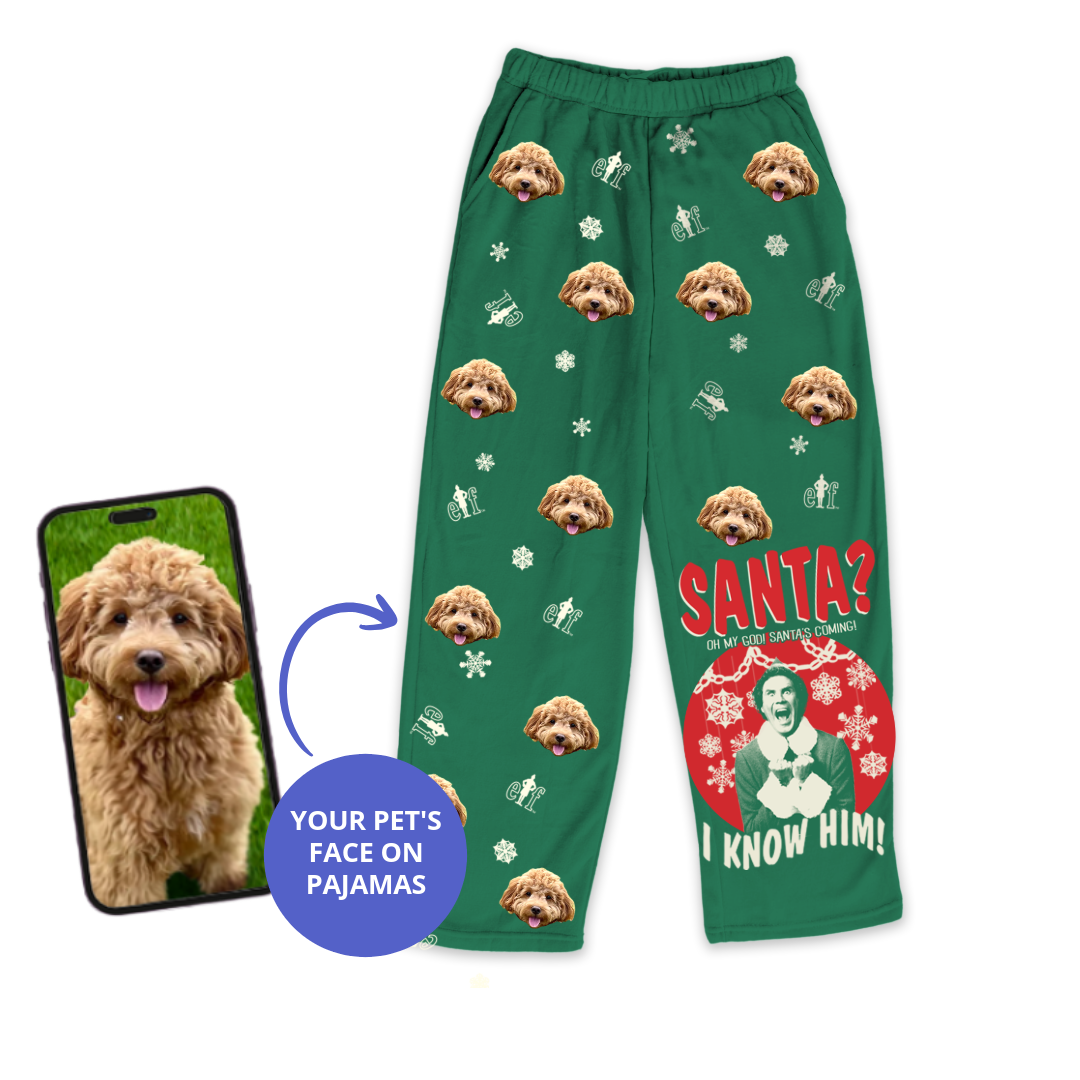 ELF Fleece Pajama Pants With Your Pet's Face