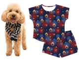 Dog-themed superhero pajama with Supergirl design